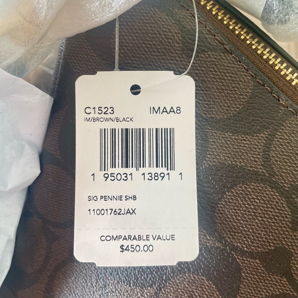 Coach Brown Signature Crossbody Bag with Gold Hardware - Picture 3 of 9